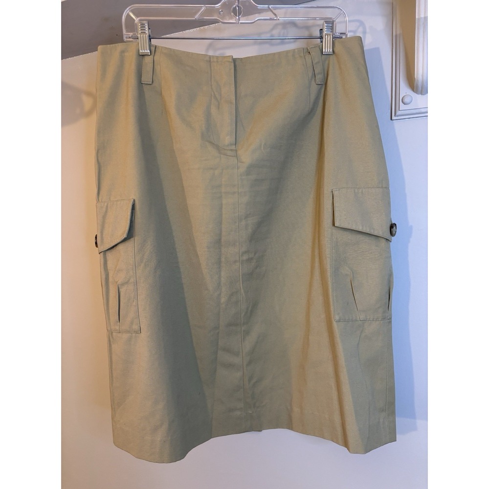 J PETERMAN CO Khaki Cargo Skirt 16 Classic Safari